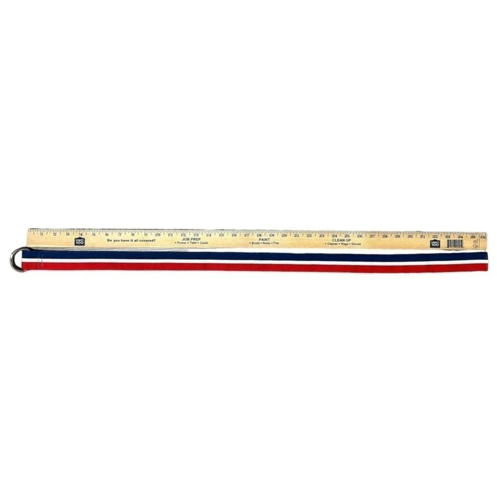 Vineyard Vines Ribbon Belt Stripe D-Ring Buckle USA Nautical Size S